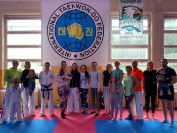 Taekwon-Do class commemorating International Women's Day in Hungary.