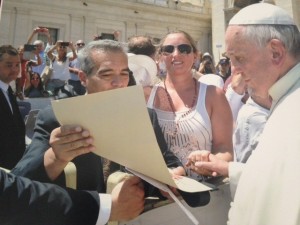 Pope Francis receives the honorary ITF Black Belt Diploma