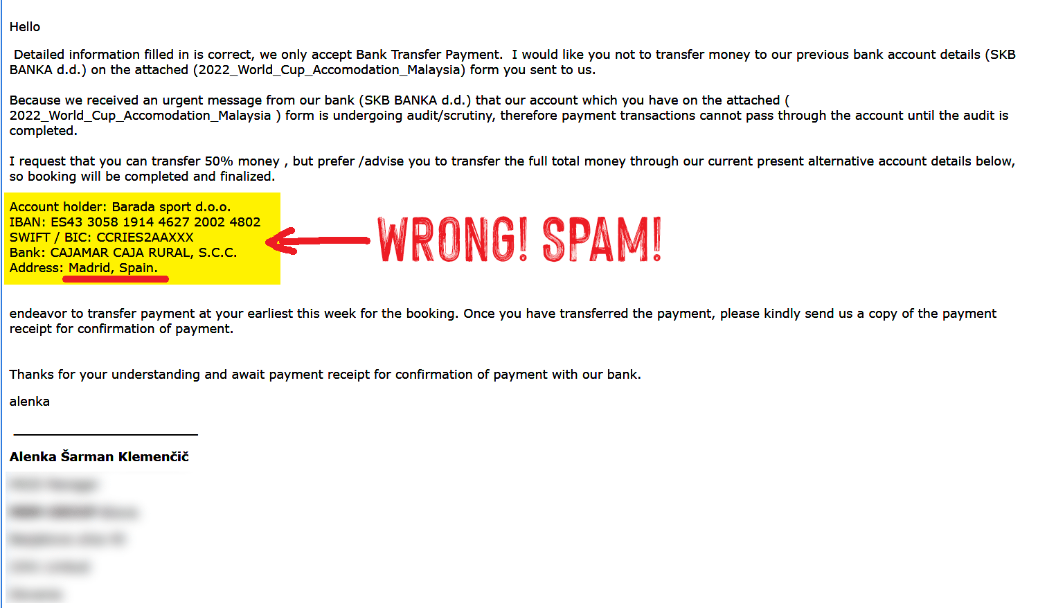 Koper fake email